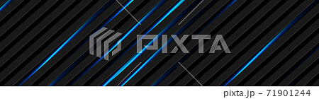 Abstract black stripes with blue neon glowing light 71901244