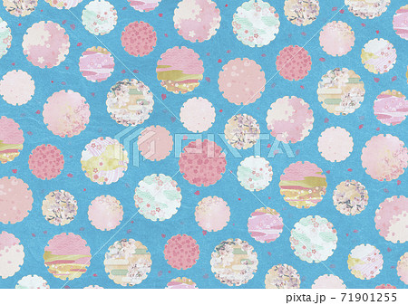 和紙の風合いを感じる背景素材　春、桜の季節【XLでA3size-350dpi】 71901255