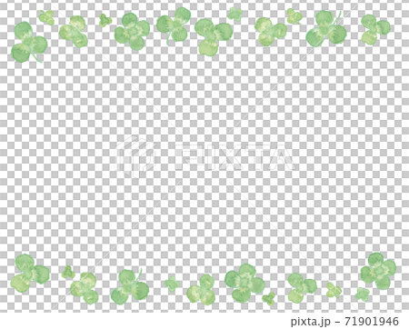 水彩のクローバーのフレームイラスト 水彩のクローバーのフレームイラスト 71901946