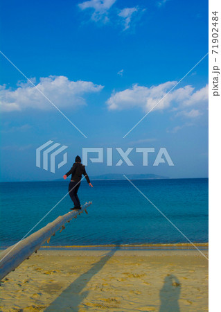 福岡県糸島 奇跡の流木の写真素材 71902484 Pixta