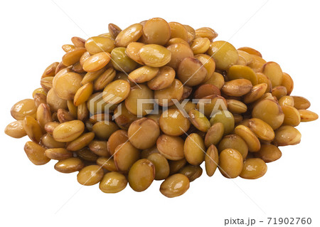 Pile of cooked lentils (Lens culinaris seeds)  isolated 71902760