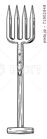 Garden Tool Gardening Fork Woodcut Vintage Style Garden Tool Gardening Fork Woodcut Vintage Style 71902848
