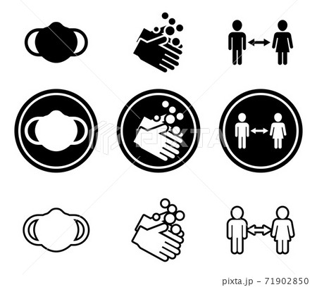 Set of Covid Guideline Icons 71902850
