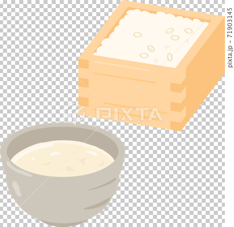 Amazake in a teacup and rice jiuqu in a box Amazake in a teacup and rice jiuqu in a box 71903145