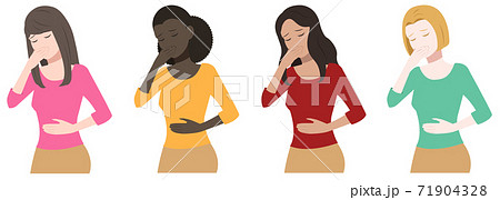 吐き気　腹痛　女性 71904328