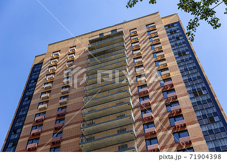 Multi-storey building under construction (new residential complex). Construction site upon renovation program in Cheryomushki district, Moscow, Russia 71904398