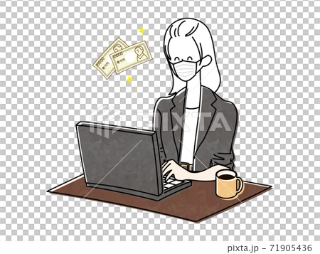 パソコンを使う女性 パソコンを使う女性 71905436