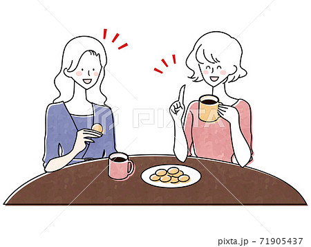 お茶を楽しむ女性たち お茶を楽しむ女性たち 71905437