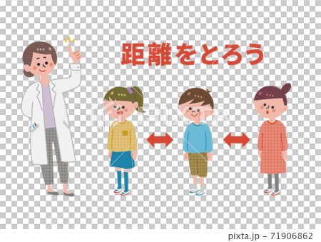 衛生醫生與兒童的社交距離 71906862