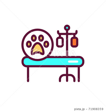Animal operating hospital room and equipment line color icon. Isolated vector element. Outline pictogram for web page, mobile app, promo. 71908359