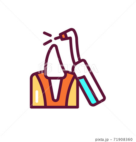 Animal teeth treatment color line icon. Isolated vector element. Outline pictogram for web page, mobile app, promo. 71908360