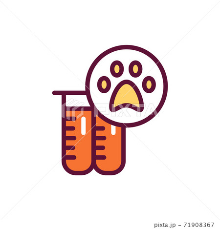 Animal blood test color line icon. Medical and scientific concept. Isolated vector element. Outline pictogram for web page, mobile app, promo. 71908367