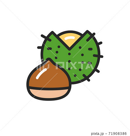 Chest nut color line icon. Isolated vector element. Outline pictogram for web page, mobile app, promo. 71908386
