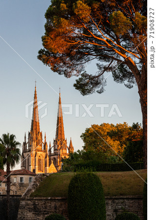 Bayonne Cathedral at sunset, France 71908727