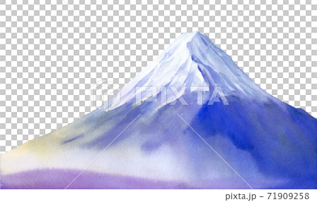 An image of Mt. Fuji wrapped in the morning mist. Watercolor illustration trace vector. 71909258