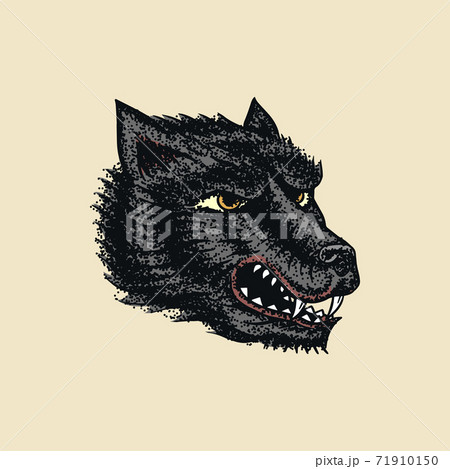 Screaming Mad Wolf For Tattoo Or Label Roaring のイラスト素材