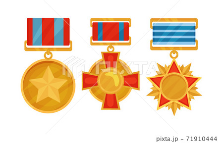 Star And Cross War Medal With Ribbon As のイラスト素材