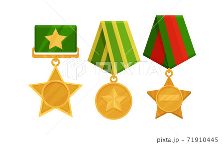 Star And Cross War Medal With Ribbon As のイラスト素材