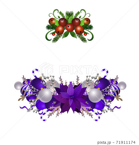Christmas Holly brunches decoration vector 71911174