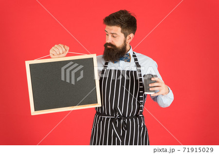 Morning vibes in cafe. hipster barista man with beard.  71915029