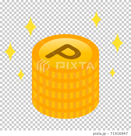 Accumulated point coins and glitter 71916947