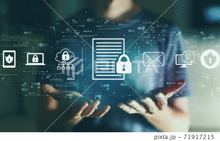 Data protection concept with young man Data protection concept with young man 71917215