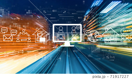 Online meeting theme with high speed motion blur Online meeting theme with high speed motion blur 71917227