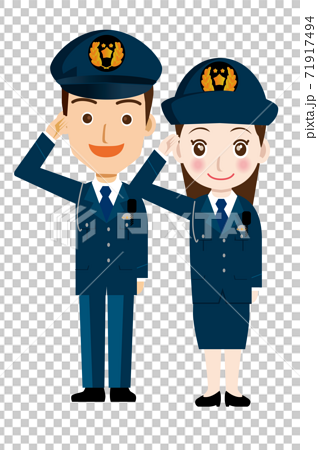 男性和女性警官 一名警官和一名身穿制服的警察向工人獻出犧牲的插圖 插圖素材 圖庫