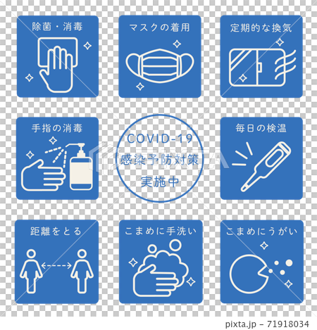 圖圖標集的傳染病預防措施 71918034