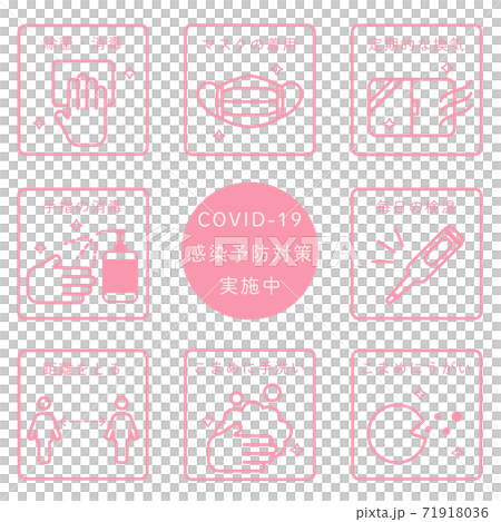 圖圖標集的傳染病預防措施 71918036