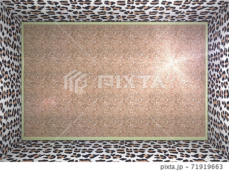 ヒョウ柄　豹柄　模様　柄　フレーム　お知らせ　掲示板　背景　コルク 71919663