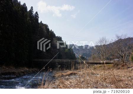 芦生の森の中の川にかかる橋を見た景色 71920010