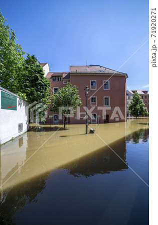 View of a street in Meissen during the 2013 floods View of a street in Meissen during the 2013 floods 71920271