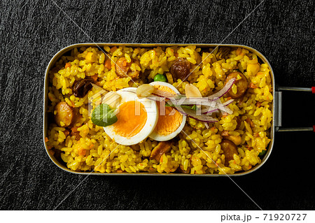 カレーピラフ　Curry pilaf rice Asian style 71920727