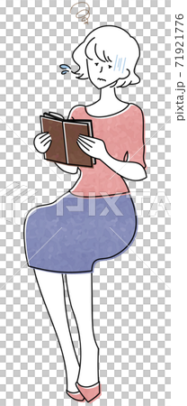 本を読む女性のイラスト 71921776