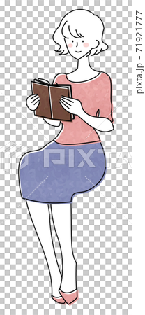 Illustration of a woman reading a book 71921777