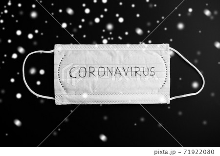 face protective medical mask with coronavirus 71922080