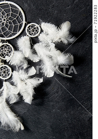dreamcatcher on dark slate stone background dreamcatcher on dark slate stone background 71922283
