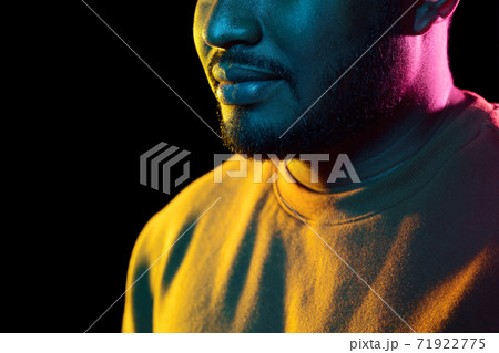 young african american man over black background 71922775