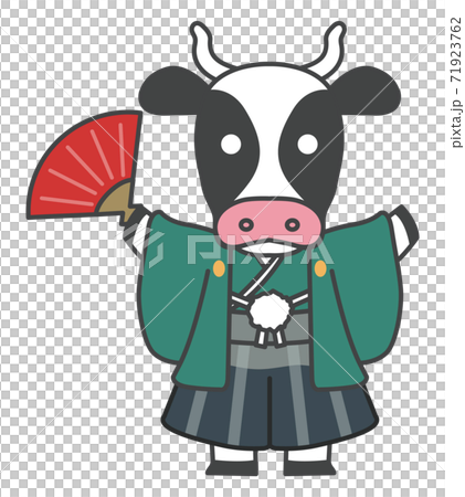 丑年　袴を着た牛　年賀素材 71923762