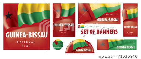 Vector set of banners with the national flag of the Guinea Bissau Vector set of banners with the national flag of the Guinea Bissau 71930846