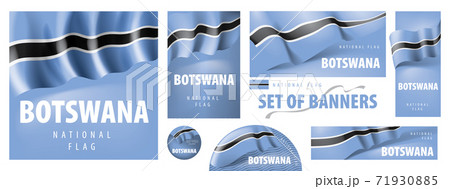 Vector set of banners with the national flag of the Botswana Vector set of banners with the national flag of the Botswana 71930885