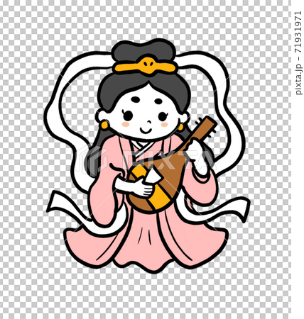 弁財天様のイラストのイラスト素材