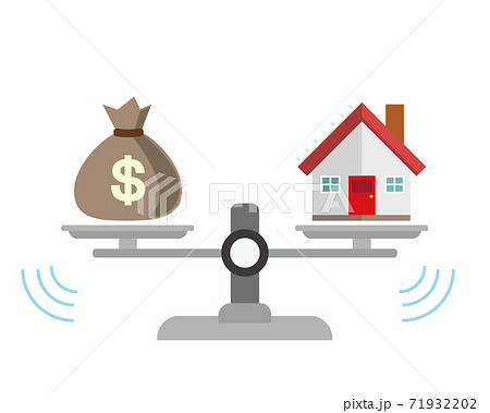 お金と天秤のベクターイラスト コイン ゴールド のイラスト素材