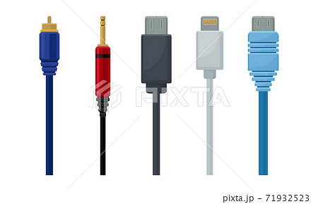 USB Cable Plugs Isolated on White Background Vector Set USB Cable Plugs Isolated on White Background Vector Set 71932523