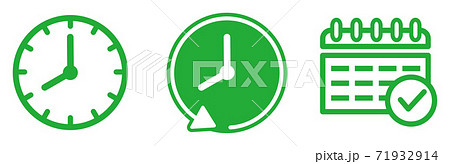 時計 24時間 アイコンセットのイラスト素材