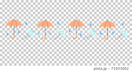 梅雨傘ライン素材のイラスト素材