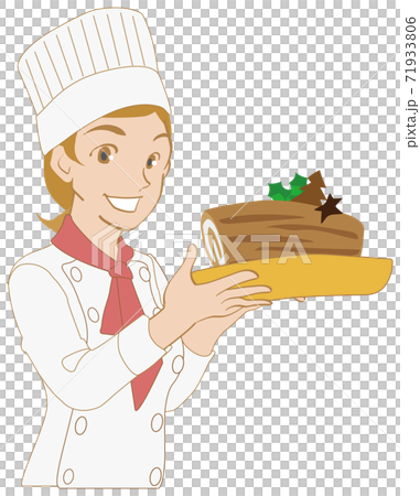 Pastry Chef Woman With Bush Donoel - Stock Illustration [71933806] - Pixta