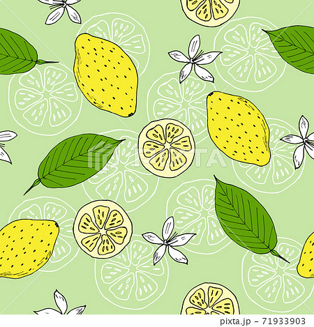 Seamless pattern with lemons 71933903