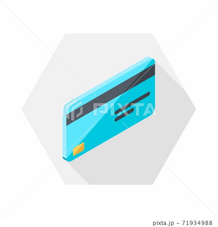 Credit card right view icon vector isometric. 71934988
